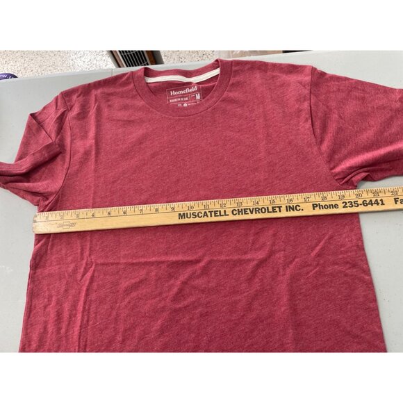 Homefield Crewneck Short Sleeve T Shirt Mens M Heather Red Cotton Poly Basic Tee - Picture 5 of 6